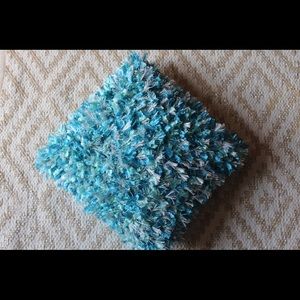 Pier 1 Shaggy Blue Pillow